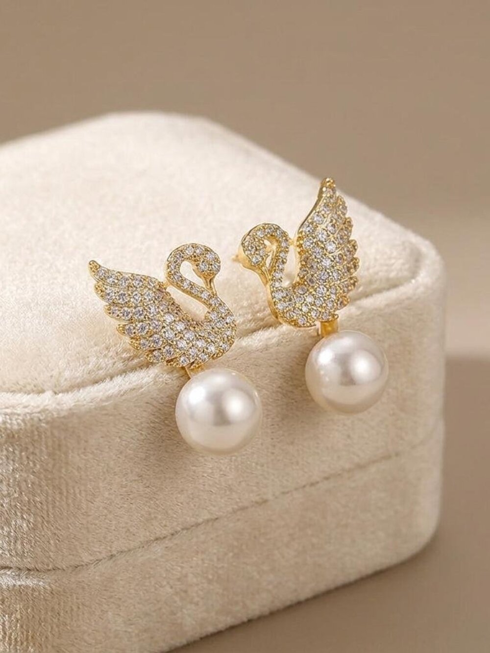 Nature Pearl 3Ct Round Cut Women's Drop Dangle Earrings 14K Yellow Gold Plated